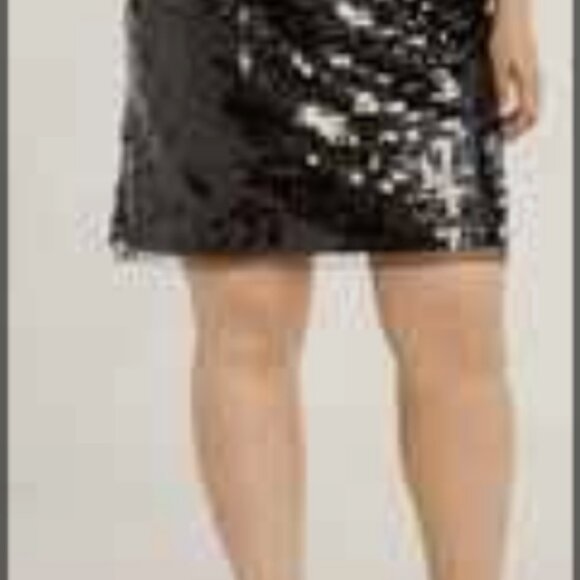Scoop Women's & Women's Plus Paillette Sequin Mini Skirt, Size 2x Size 20w-22w - Picture 3 of 4
